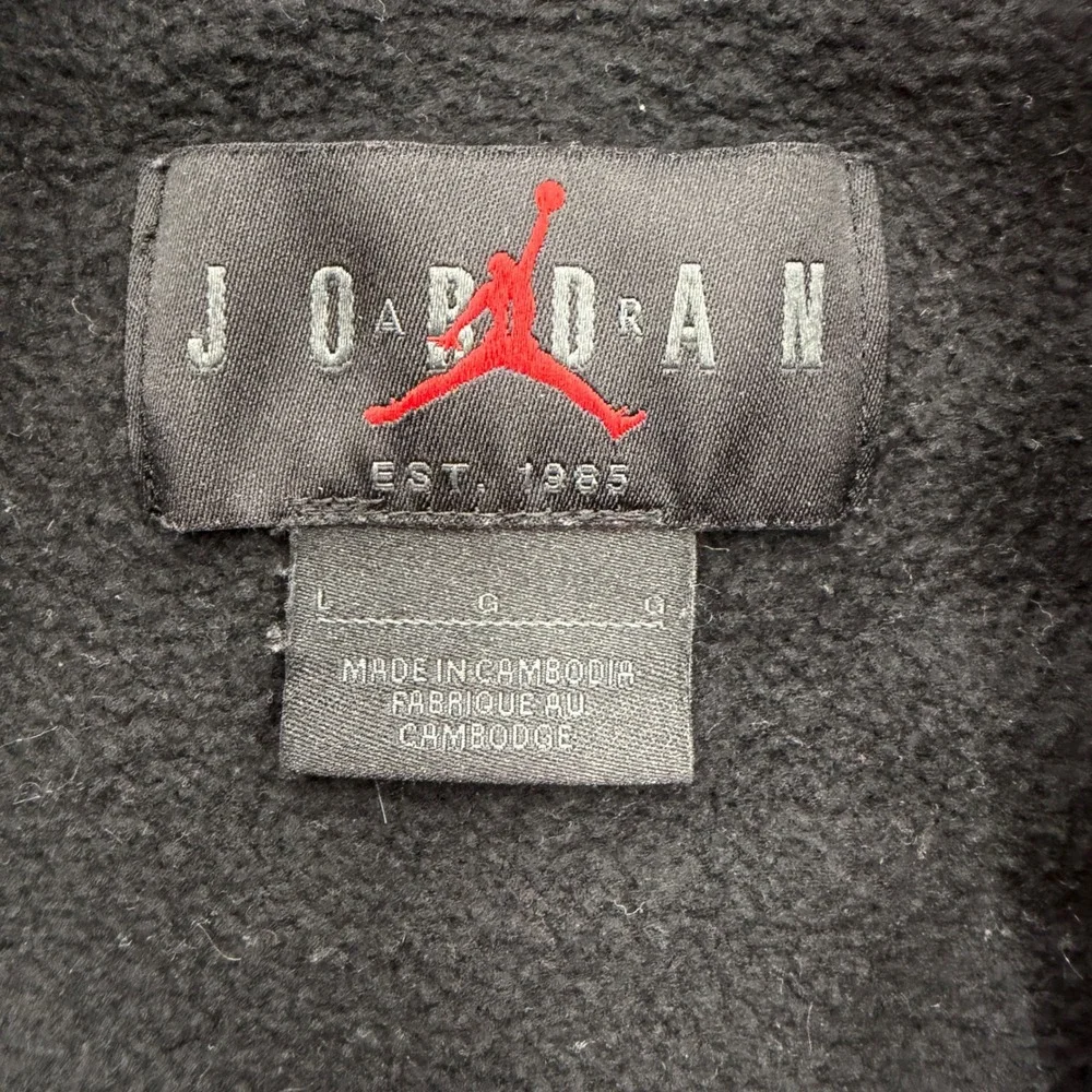 Jordan Flight Essentials Mens Black Red Jumpman Graphic Hoodie Large CV2244-010